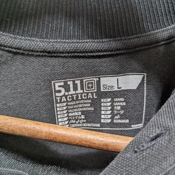 511 Tactical Shirt Men Large Black Polo Short Sleeve Professional 41060 Pen 5.11 - Picture 3 of 12
